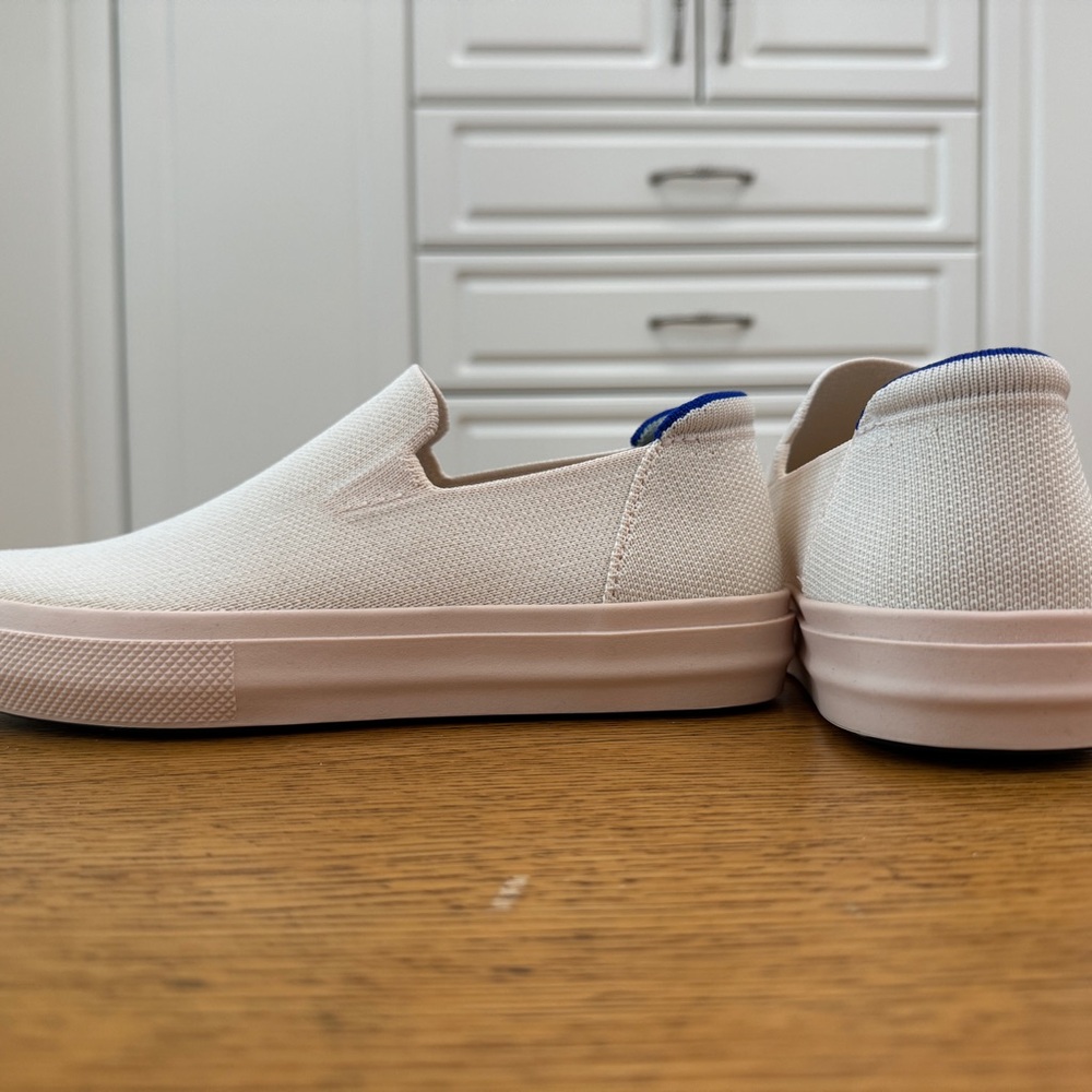 Rothy's Cream and Blue Loafers